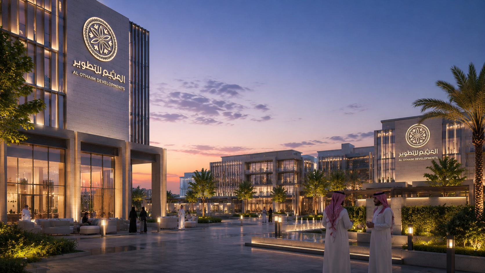 Al Othaim Developments destination at dusk